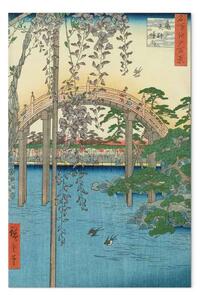 Riproduzione quadro Utagawa Hiroshige - The Bridge with Wisteria or Kameido Tenjin Keidai, plate