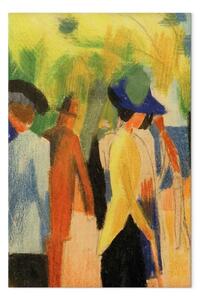 Riproduzione August Macke - Camminatori sotto gli alberi (escursionisti nel parco)