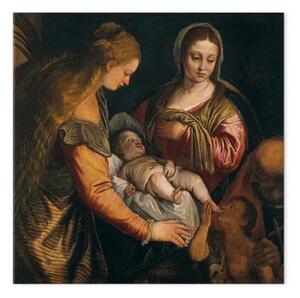 Quadro famoso Paolo Veronese - Sacra Famiglia con Santa Barbara e Giovanni da bambino