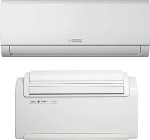 OLIMPIA SPLENDID Condizionatore Senza Unit Esterna Climatizzatore Dual Split 9000 + 9000 Btu /h a Pavimento con Pompa di Calore Classe A/A Funzion