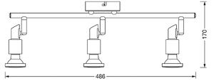 OSRAM Faretto da soffitto OSRAM, argento, metallo a 3 luci GU10-LED 2.700 K, Cromo / Argento, Alluminio
