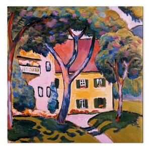 Riproduzione quadro August Macke - Casa in un paesaggio