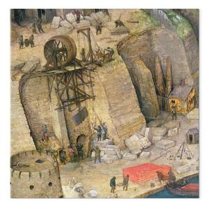 Quadro famoso Pieter Bruegel the Elder - La Torre di Babele, particolare dei lavori di costruzione