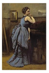 Riproduzione quadro Jean-Baptiste-Camille Corot - Donna in blù