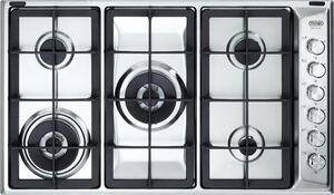 De Longhi Piano Cottura 5 Fuochi a Gas 90 cm colore Inox - PLI59DGHD