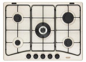 De Longhi Piano Cottura 5 Fuochi a Gas 70 cm (1 Bruciatore Doppia Corona) colore Avena - FFS 57 ASV Family