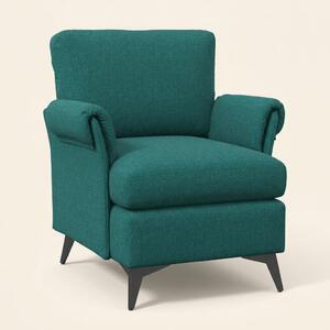 DecHome Poltrona Vintage in Tessuto effetto Lino Dimensioni 63x71x83 colore Verde