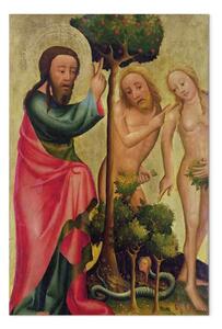 Riproduzione quadro Master Bertram - Dio Padre punisce Adamo ed Eva, dettaglio della Pala d'altare di Grabow