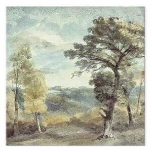 Quadro famoso John Constable - Paesaggio con alberi e una villa lontana