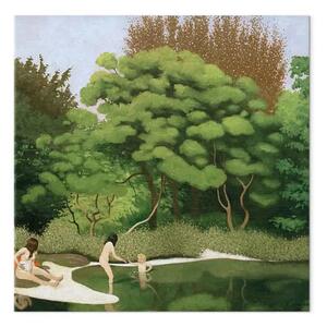 Riproduzione Félix Vallotton - Paesaggio soleggiato del sottobosco, con due donne e un bambino