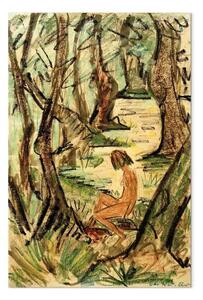 Riproduzione quadro Otto Mueller - Nudo nel paesaggio forestale