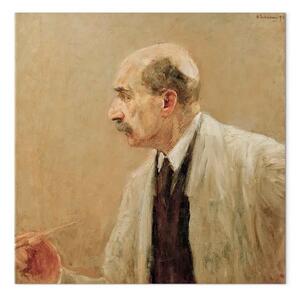Riproduzione Max Liebermann - Autoritratto in grembiule da pittore, di profilo verso sinistra