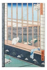 Quadro famoso Utagawa Hiroshige - Risaie di Asakusa durante la festa del Gallo della serie '