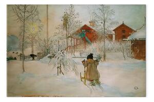 Riproduzione quadro Carl Larsson - La cascina e il lavatoio