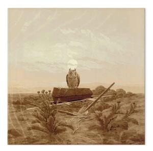 Riproduzione quadro Caspar David Friedrich - Paesaggio con tomba, bara e gufo