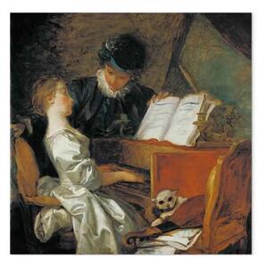 Riproduzione Jean-Honoré Fragonard - La lezione di musica