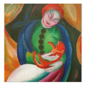 Riproduzione Franz Marc - Ragazza con gatto II