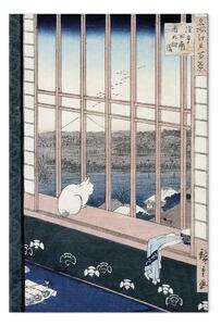 Riproduzione quadro Utagawa Hiroshige - Risaie di Asakusa durante la festa del gallo della serie 'Meisho Edo Hyakkei' (Cento vedute di Edo)
