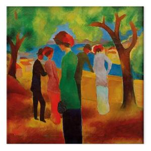 Riproduzione quadro August Macke - Signora in giacca verde