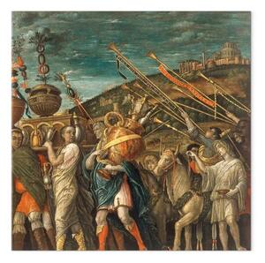 Quadro famoso Andrea Mantegna - Trionfo dei Legionari Cesari con bottino, animali sacrificali e suonatori di corno