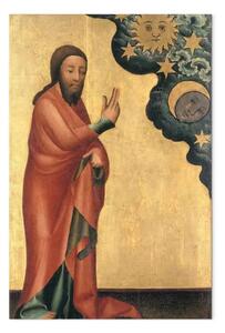 Riproduzione Master Bertram - La creazione del sole, della luna e delle stelle, dettaglio della pala d'altare di Grabow