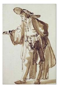 Riproduzione quadro Rembrandt - Attore con un cappello a montatura larga