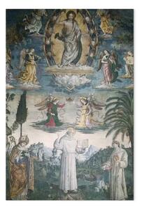Riproduzione Pinturicchio - San Bernardino da Siena con San Ludovico di Tolosa e Sant'Antonio da Padova, e Cristo in gloria