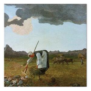 Riproduzione Giovanni Segantini - La racolta del fieno