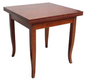 GEOFFREY - tavolo da pranzo allungabile a libro in legno massello 80x80/160