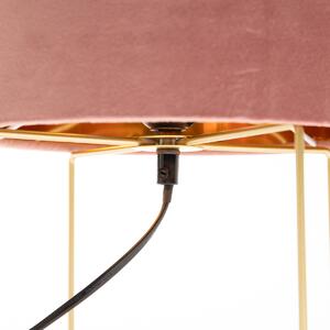 Lampada da tavolo moderna rosa con oro - Rosalina