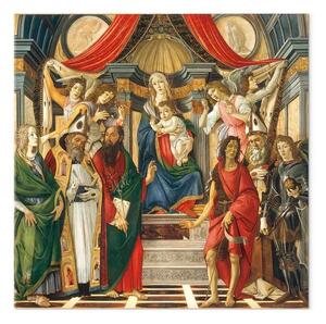Riproduzione quadro Sandro Botticelli - Maria intronizzata con il Bambino, gli angeli e Santa Caterina d'Alessandria, Sant'Agostino, San Barnaba, Giovanni Battista, il vescovo Ignazio e Michele