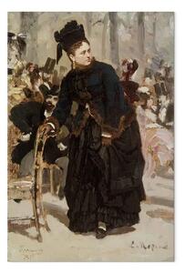 Riproduzione Ilya Repin - Signora appoggiata al bracciolo di una sedia