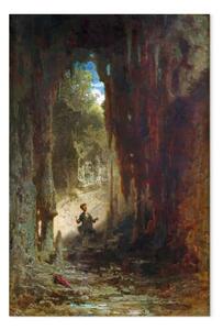 Riproduzione Carl Spitzweg - Il mineralogista in grotta