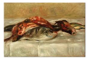 Quadro famoso Pierre-Auguste Renoir - Natura morta con pesci