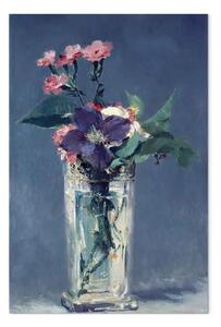 Quadro famoso Edouard Manet - Garofani e clematide in un vaso di cristallo