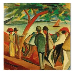 Riproduzione August Macke - Escursionisti in riva al lago