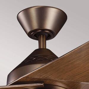 KICHLER Ventilatore da soffitto a LED Jade, bronzo, silenzioso, Ø 152 cm, 60 W