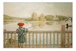 Riproduzione quadro Carl Larsson - Lisbeth pesca