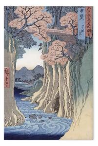 Riproduzione Utagawa Hiroshige - Il ponte delle scimmie nella provincia di Kai, dalla serie 'Rokuju-yoshu Meisho zue' (Luoghi famosi dal