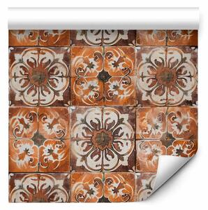 Tappezzerie Mattonelle di terracotta - composizione con motivi ornamentali