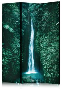 Paravento Cascata tropicale - paesaggio in verde scuro