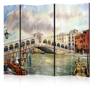 Paravento Ponte di Rialto II - veduta di Venezia in colori vivaci