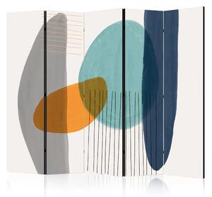 Paravento separè Astrazione semplice II - composizione minimalista in colori vivaci