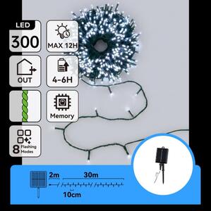 Aigostar - Catena luminosa solare a LED 300 LED/8 funzioni 32 m IP65 bianco freddo 1200 mAh