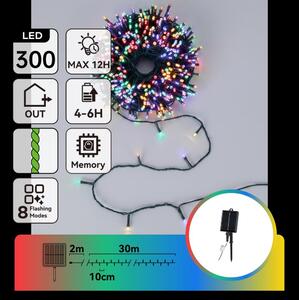 Aigostar - Catena luminosa natalizia solare LED, 300 LED/8 modalità, 32 m, IP65, multicolore, 1200 mAh