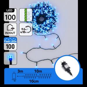 Aigostar - Catena luminosa natalizia LED da esterno, 100 LED, 13 m, IP44, blu