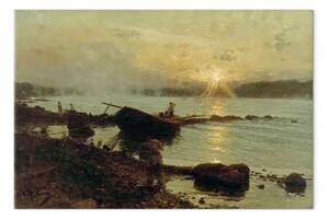 Riproduzione quadro Ilya Repin - Sulla Dvina occidentale. Alba