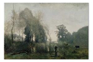 Quadro famoso Jean-Baptiste-Camille Corot - Mattina a Ville-d'Avray o, Il mandriano