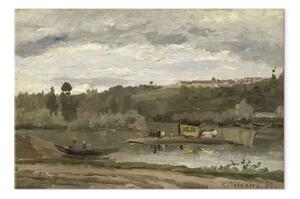 Quadro famoso Camille Pissarro - Traghetto a Varenne-Saint-Hilaire
