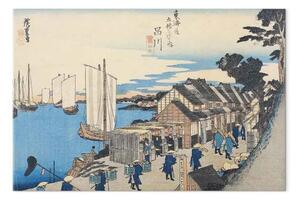 Quadro famoso Utagawa Hiroshige - Shinagawa: partenza di un Daimyo, nelle edizioni successive chiamate Sunrise